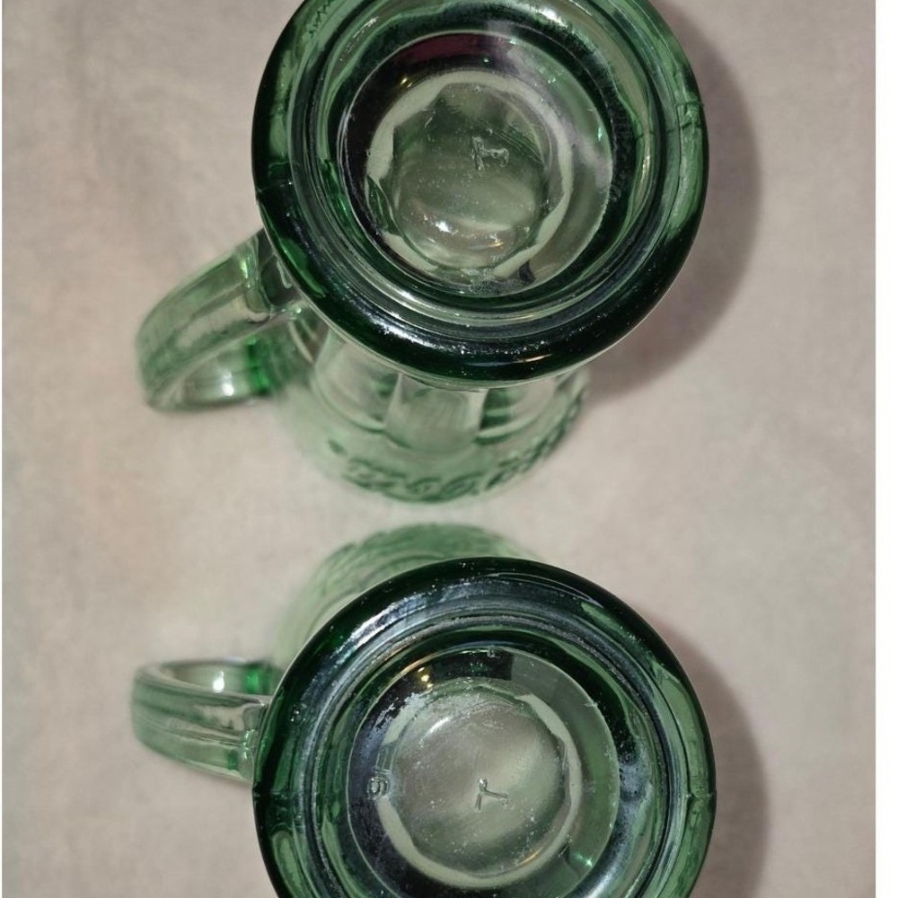 2 Vintage Coca-Cola Georgia Green Embossed Mugs 1970s–80s Soda Fountain Glasses - Picture 3 of 6
